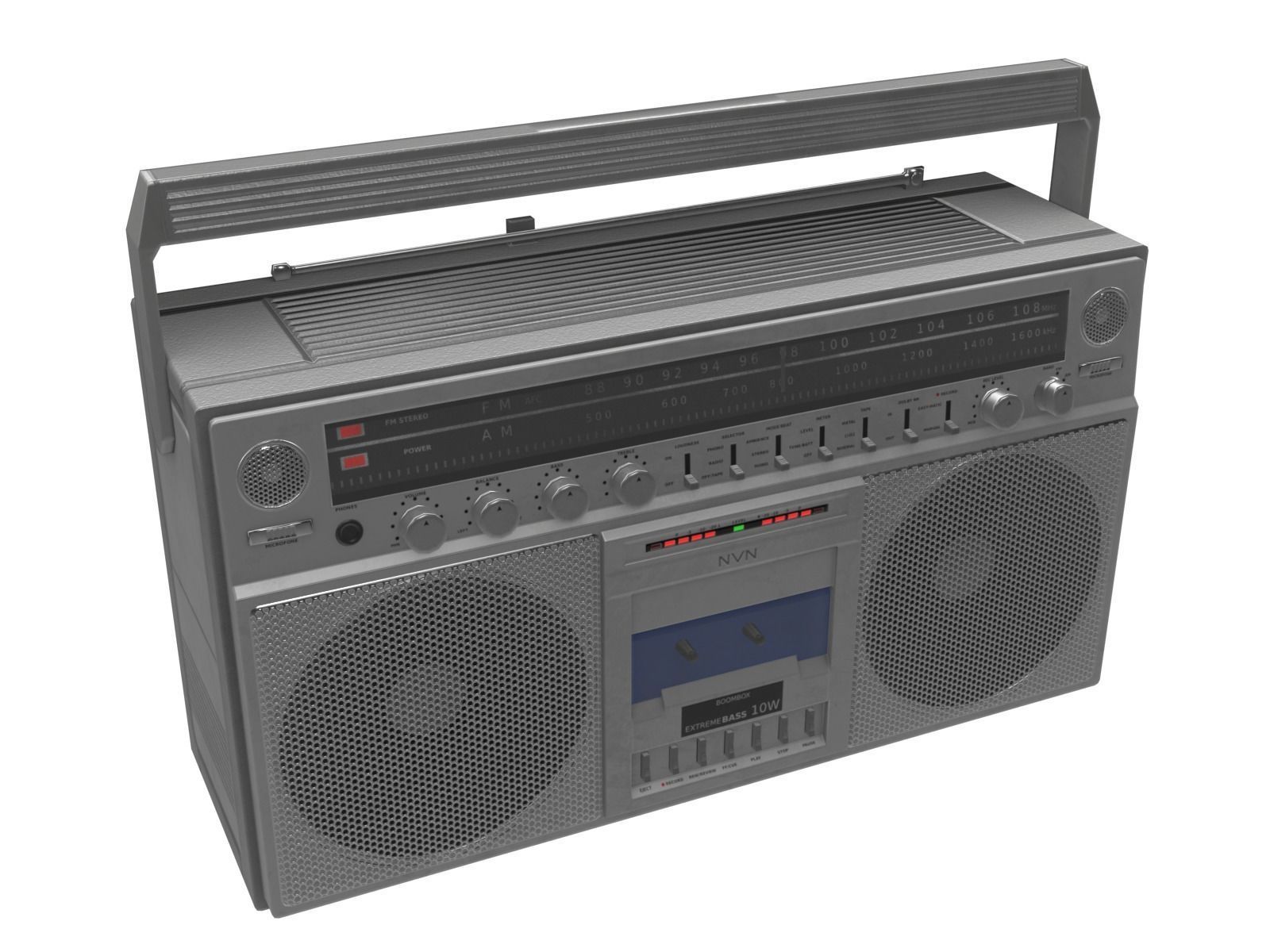 Game-ready Retro Boombox - Unity - HDRP - UE4 Low-poly 3D model_17