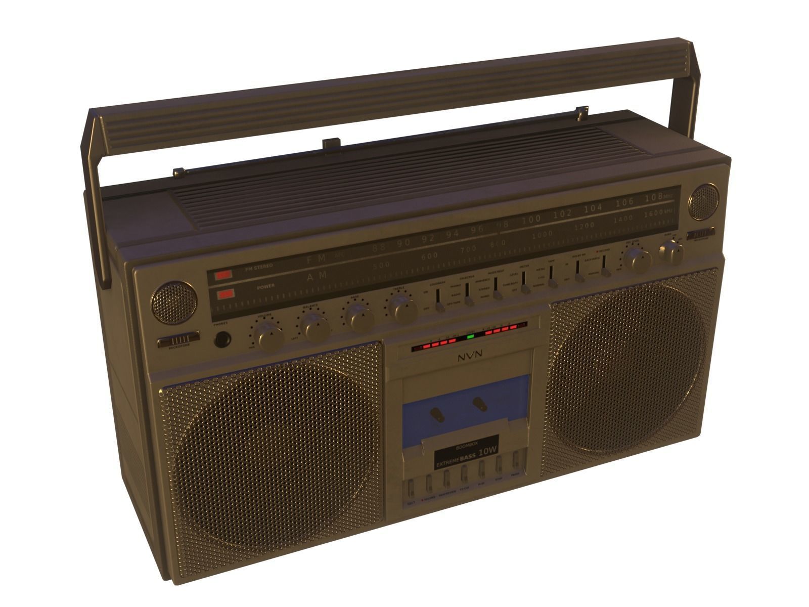 Game-ready Retro Boombox - Unity - HDRP - UE4 Low-poly 3D model_18
