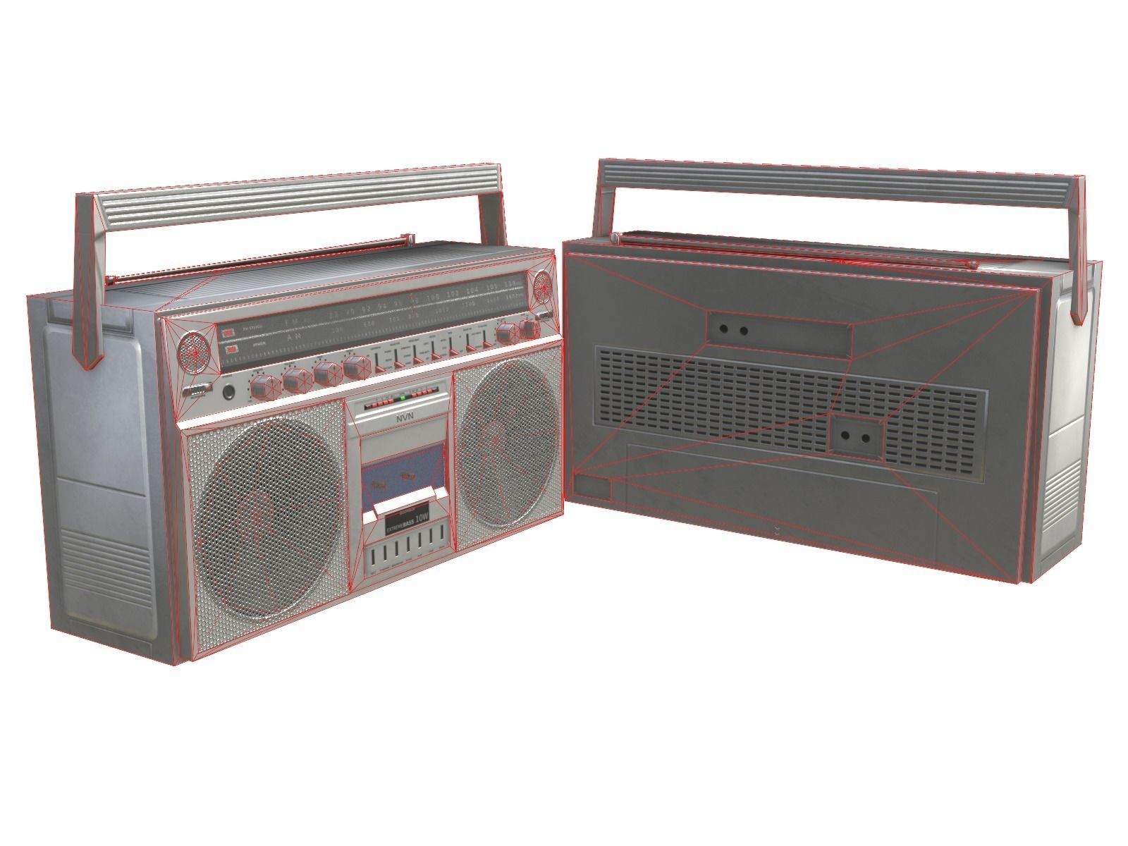 Game-ready Retro Boombox - Unity - HDRP - UE4 Low-poly 3D model_28
