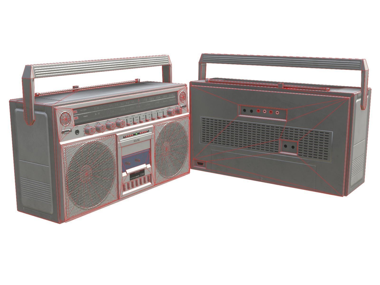 Game-ready Retro Boombox - Unity - HDRP - UE4 Low-poly 3D model_27