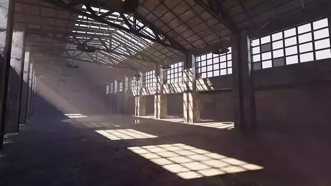 SHC Old Factory hall Low-poly 3D model
