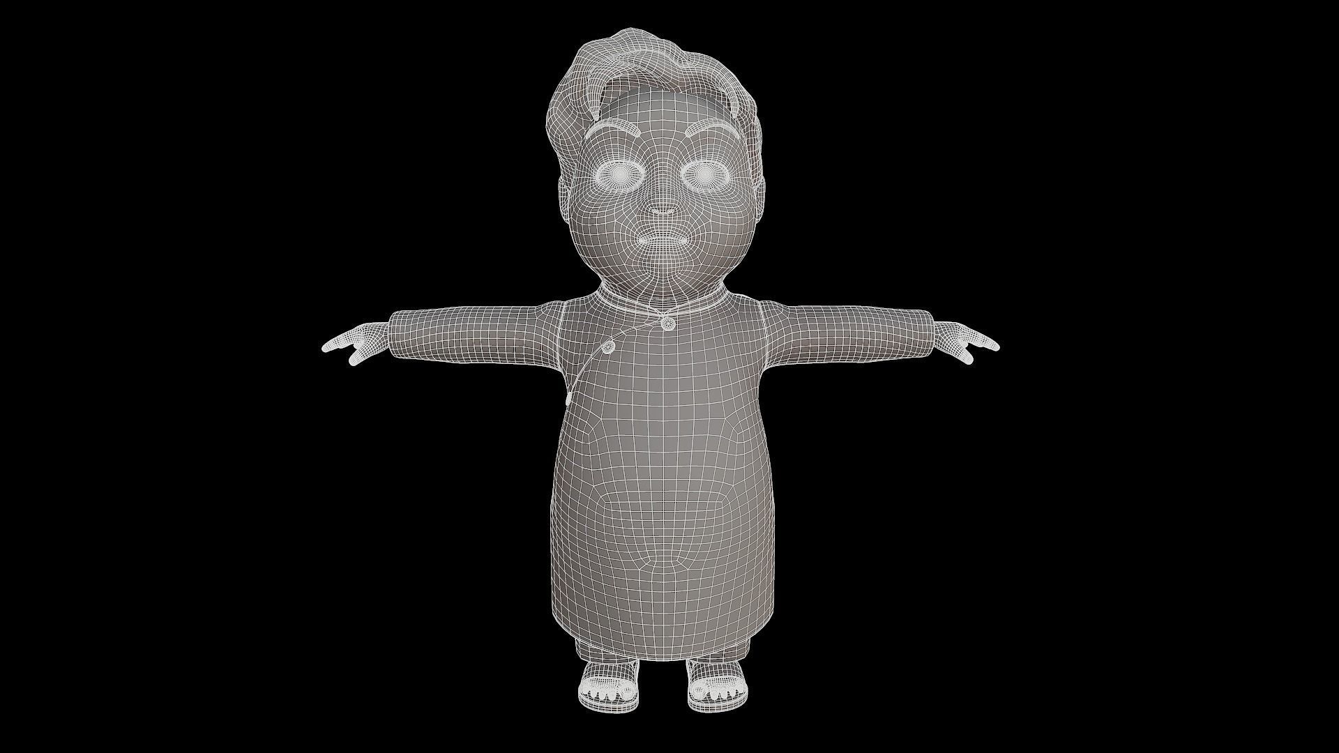  Cartoons - Character - Baby - Boy - Indian - 02 - Rig 3D model 3D model_7