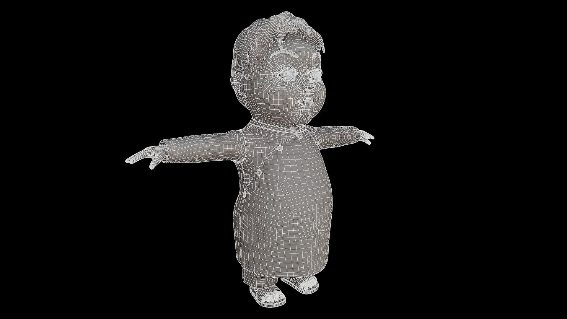  Cartoons - Character - Baby - Boy - Indian - 02 - Rig 3D model 3D model_8