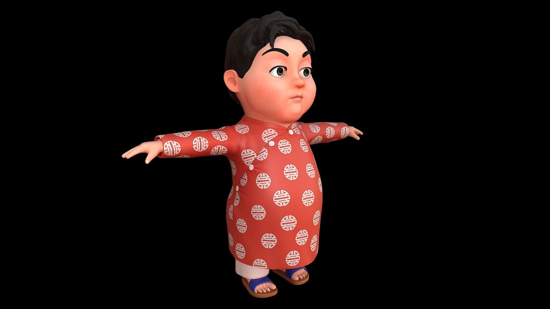  Cartoons - Character - Baby - Boy - Indian - 02 - Rig 3D model 3D model_3