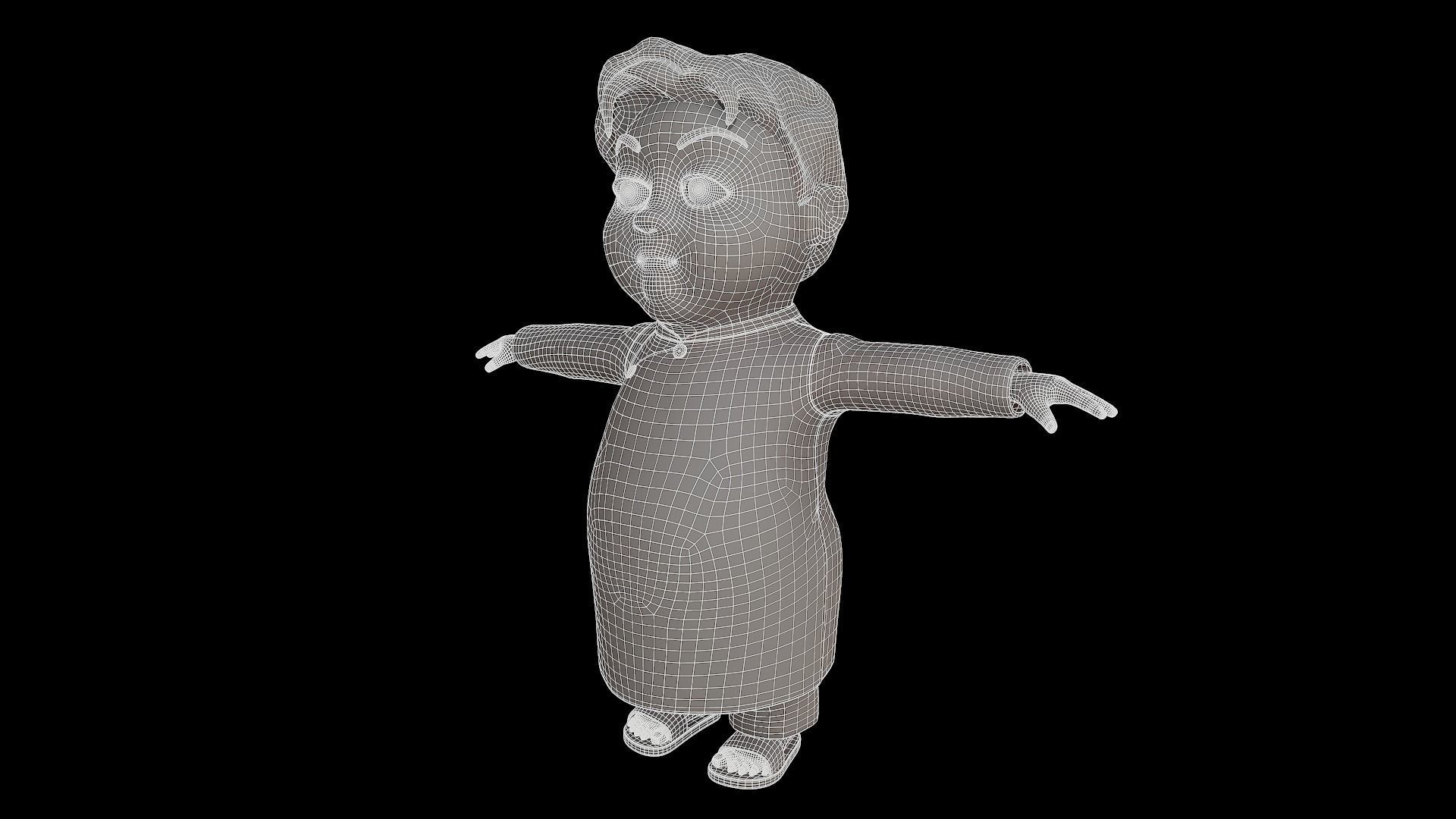  Cartoons - Character - Baby - Boy - Indian - 02 - Rig 3D model 3D model_11