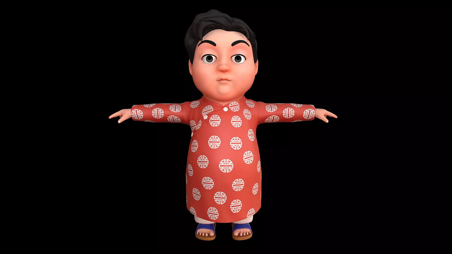  Cartoons - Character - Baby - Boy - Indian - 02 - Rig 3D model 3D model_0