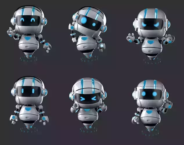 cute robot Low-poly 3D model