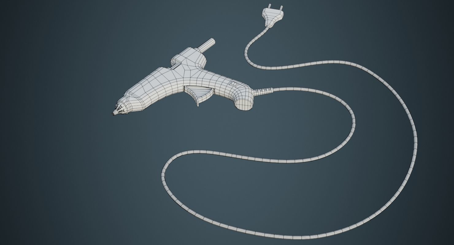 Glue Gun 1B Low-poly 3D model_6