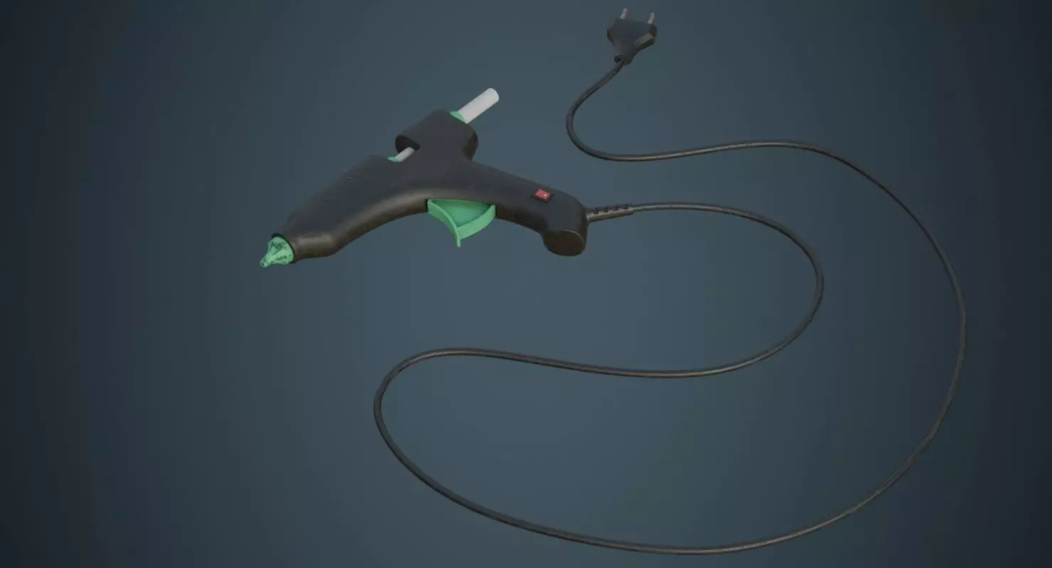 Glue Gun 1B Low-poly 3D model_0