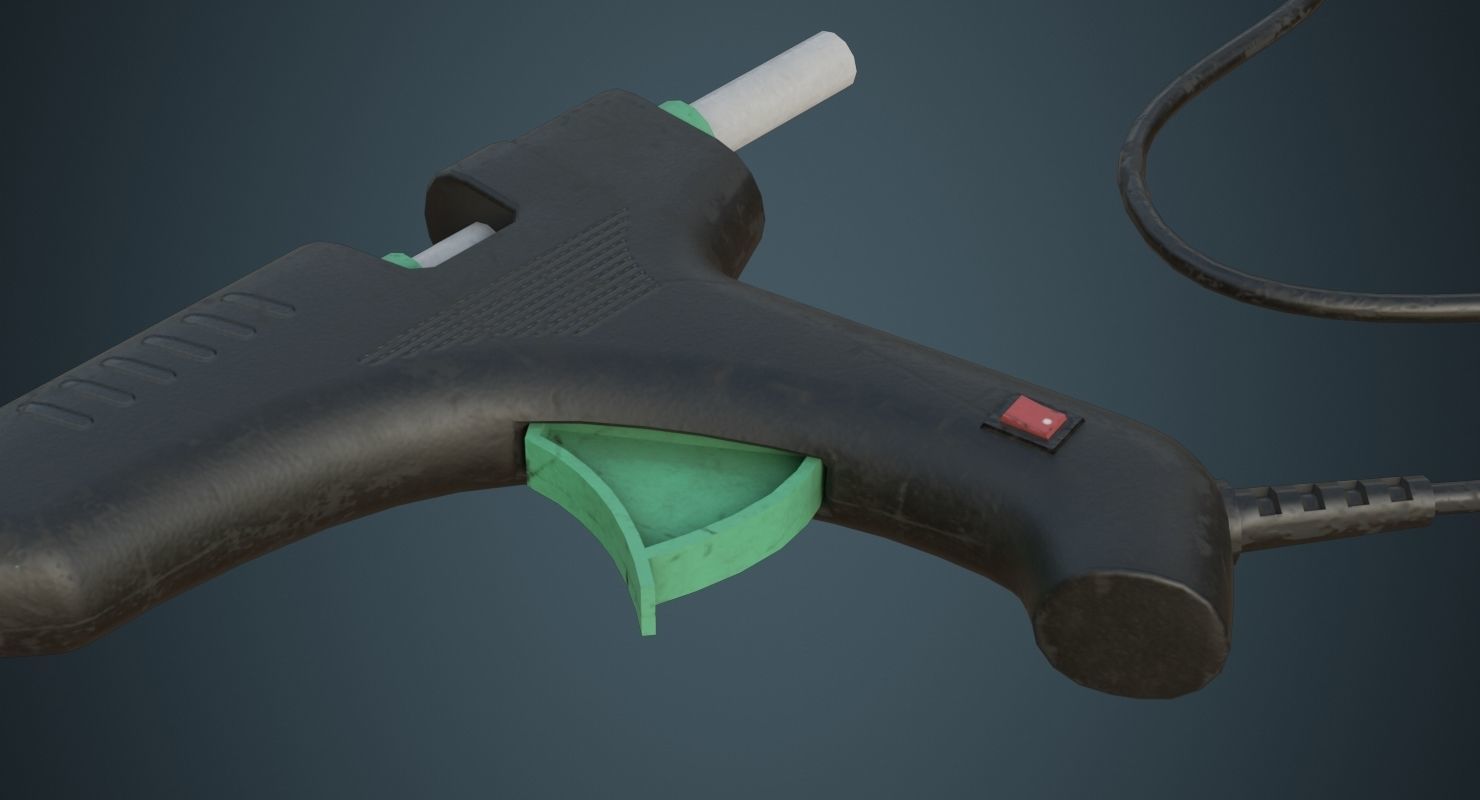 Glue Gun 1B Low-poly 3D model_5