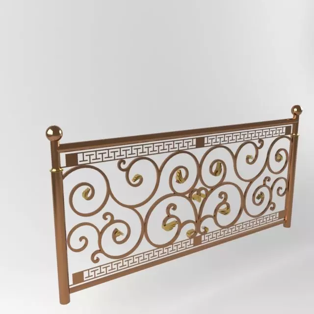 railing 2 ornate metal 3D model_0