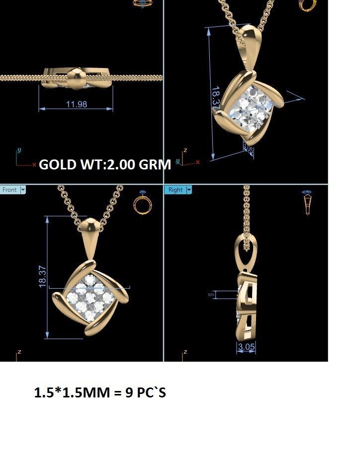 Women pendant 3dm render detail 3D print model_6