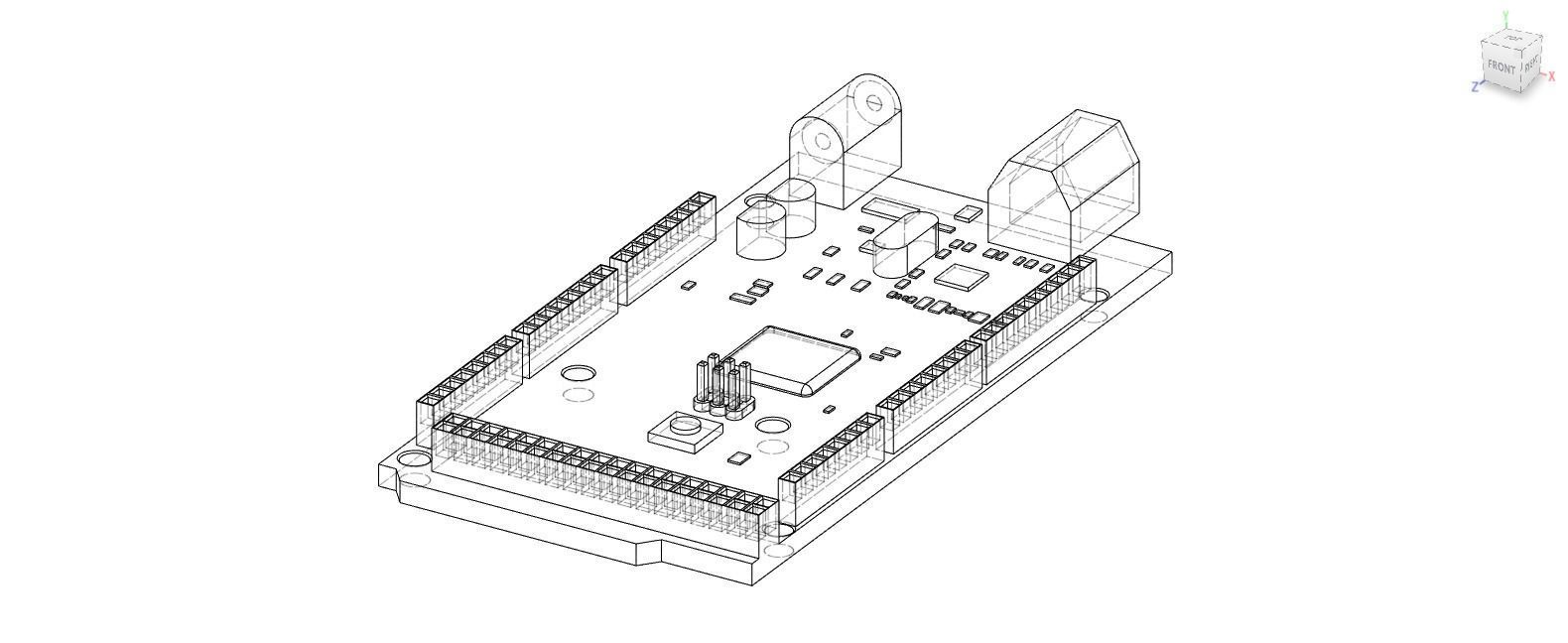 Arduino Mega 2560 Low-poly 3D model_6