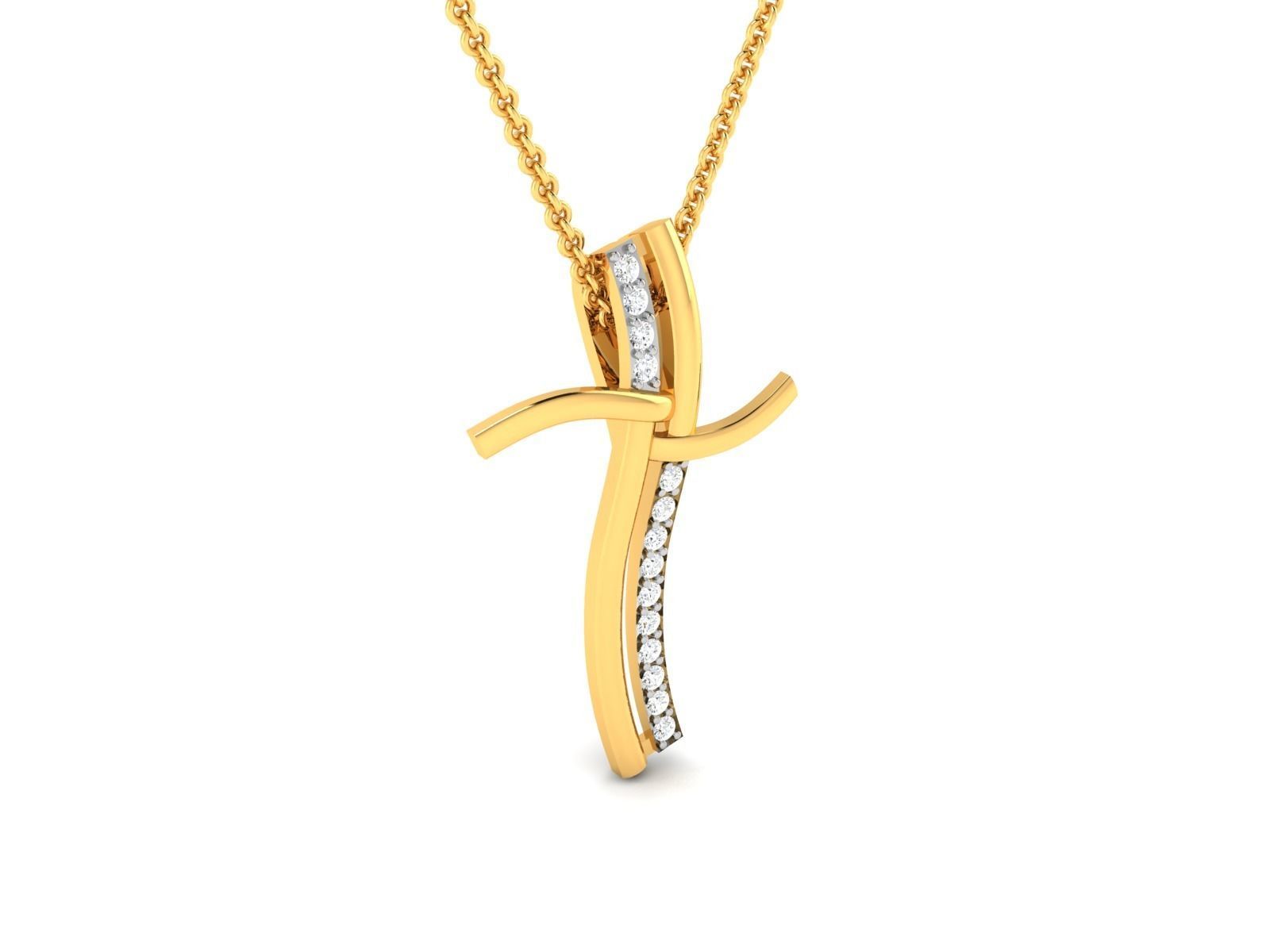 Women cross pendant 3dm render detail 3D print model_1