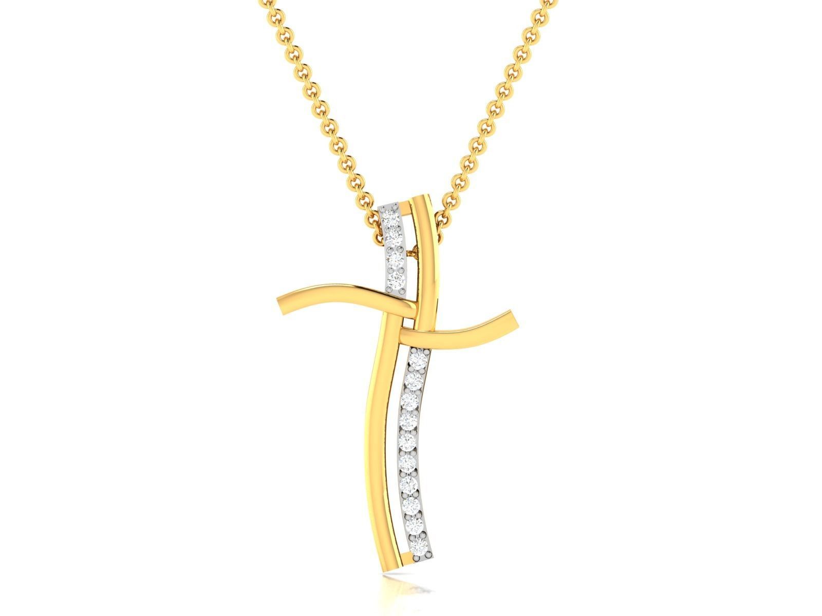 Women cross pendant 3dm render detail 3D print model_3
