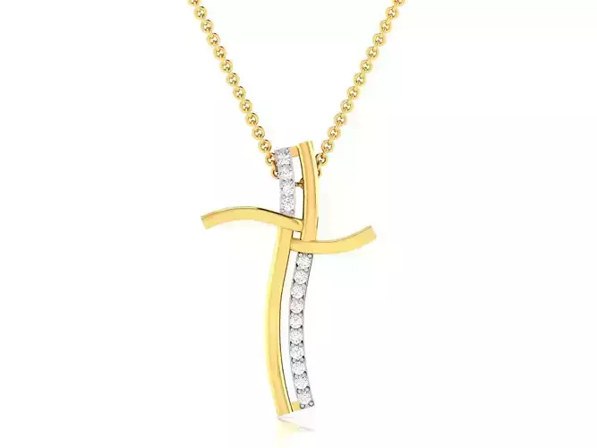 Women cross pendant 3dm render detail 3D print model