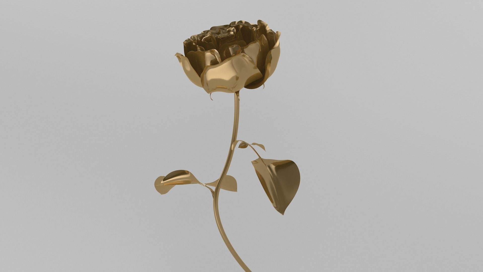 Golden Rose animation 3D model_3