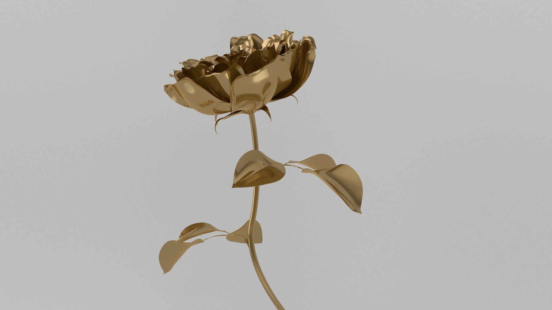 Golden Rose animation 3D model_4