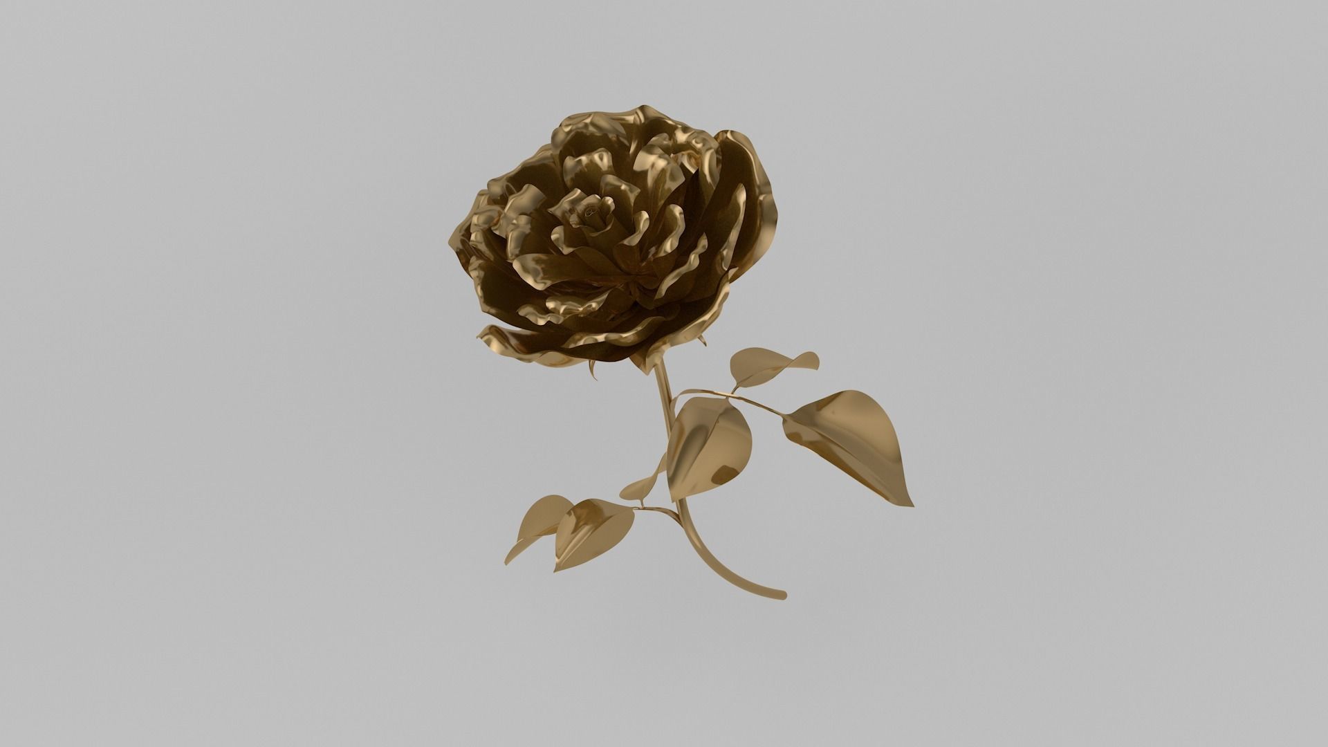 Golden Rose animation 3D model_5
