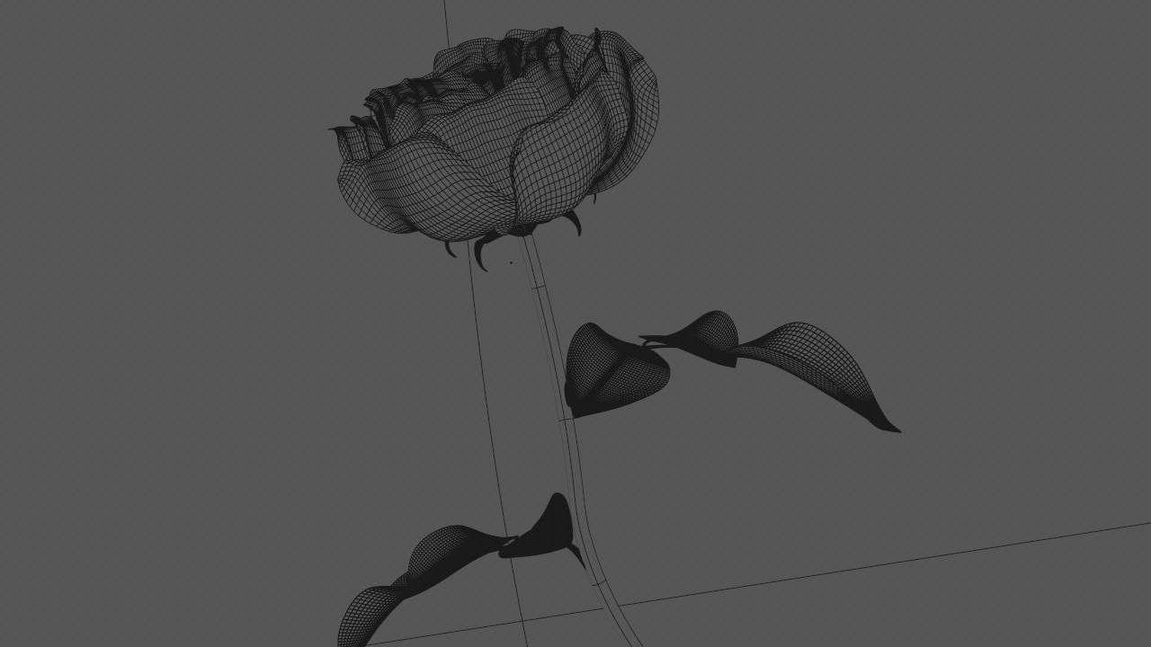 Golden Rose animation 3D model_7