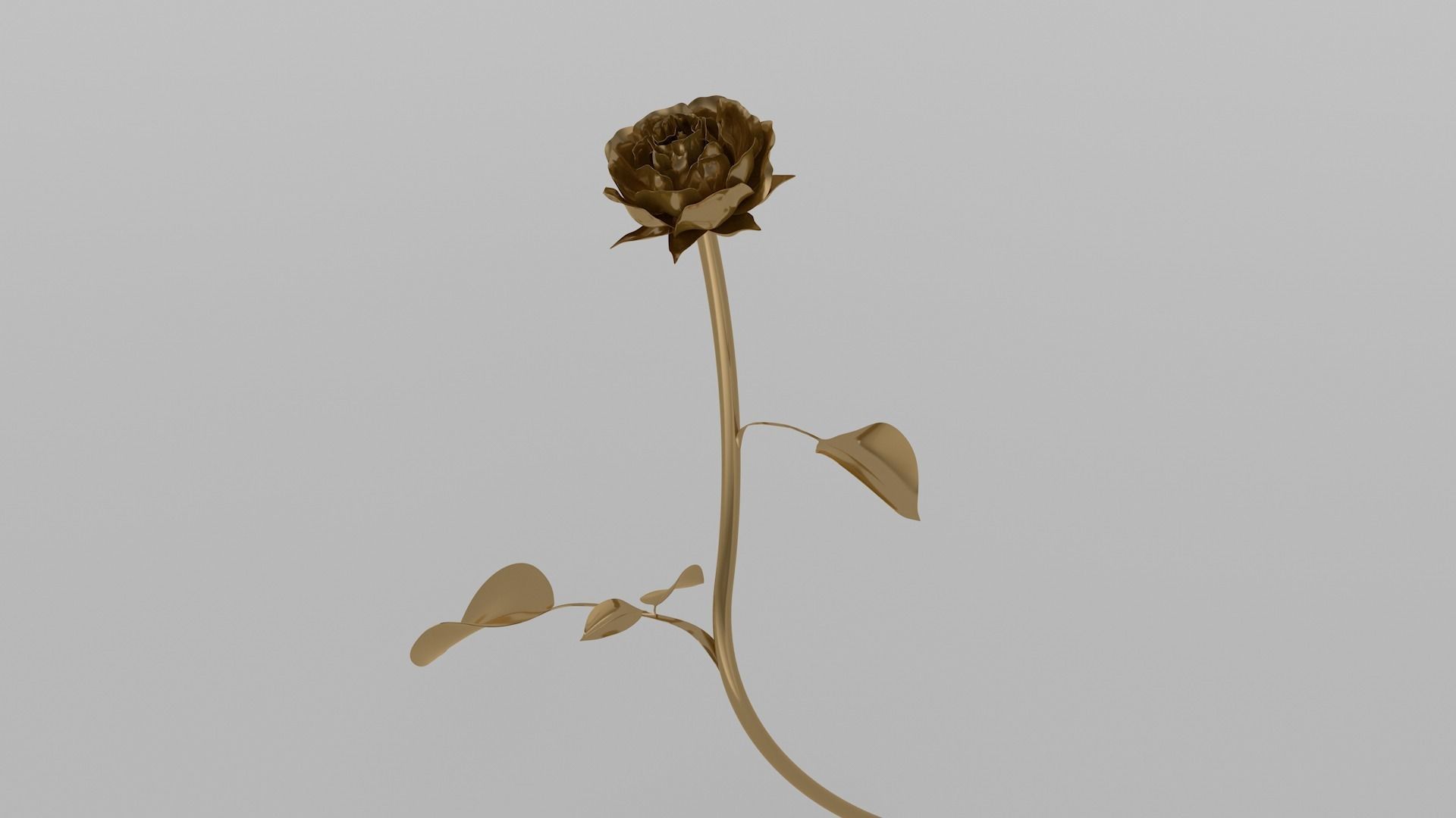 Golden Rose animation 3D model_1