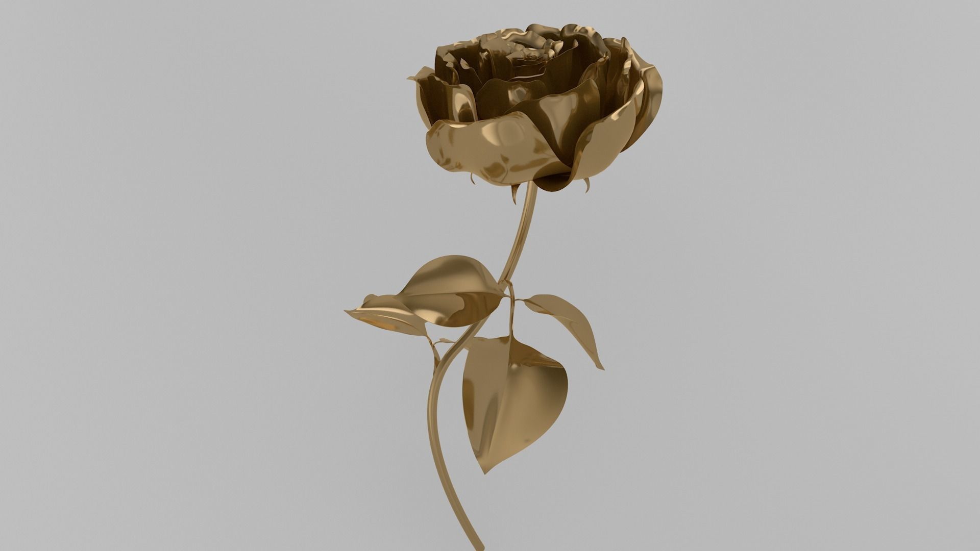 Golden Rose animation 3D model_6