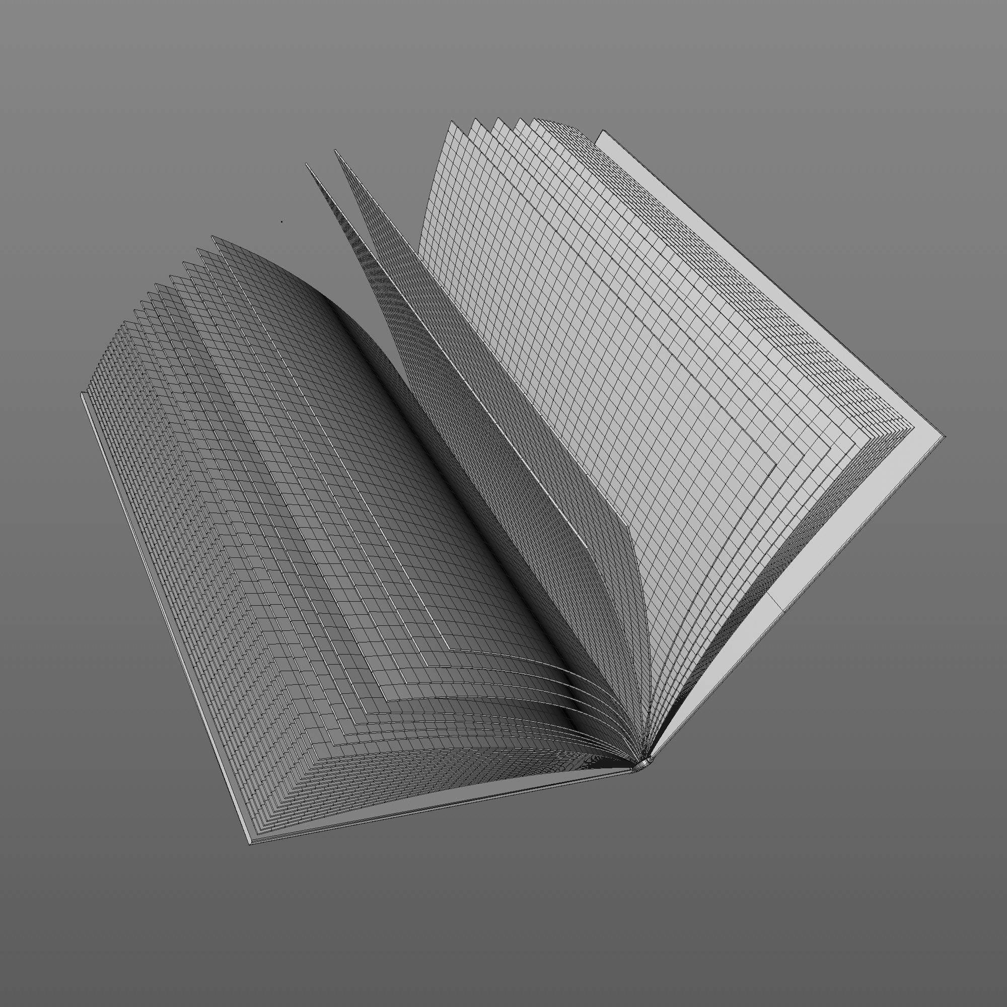 Float white books 3D model_5