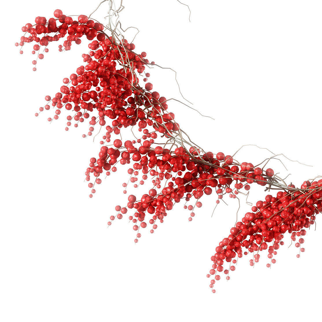 Christmas Wreath With Berries 3D model_2
