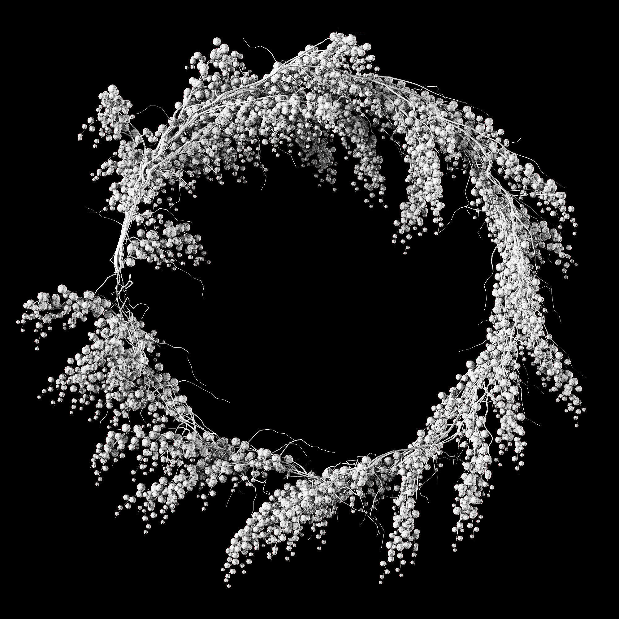 Christmas Wreath With Berries 3D model_4