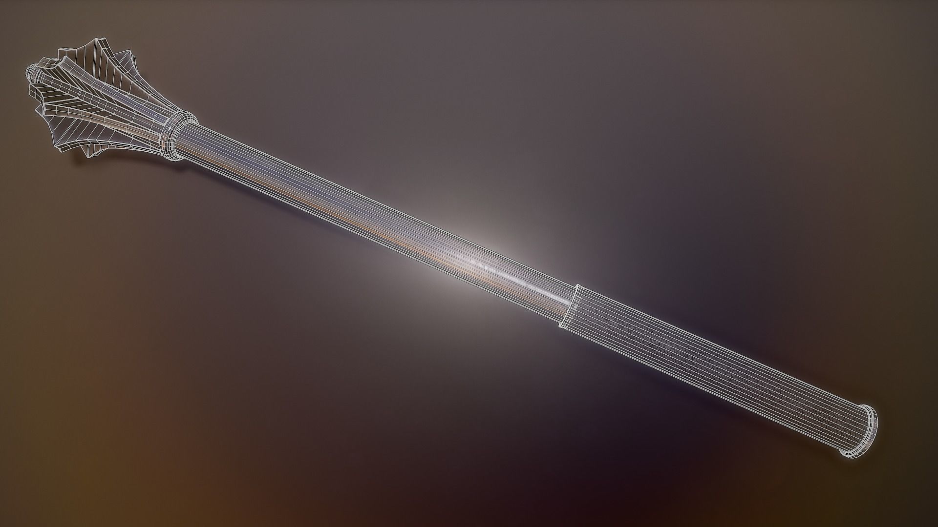 14th Century Mace Low-poly 3D model_4