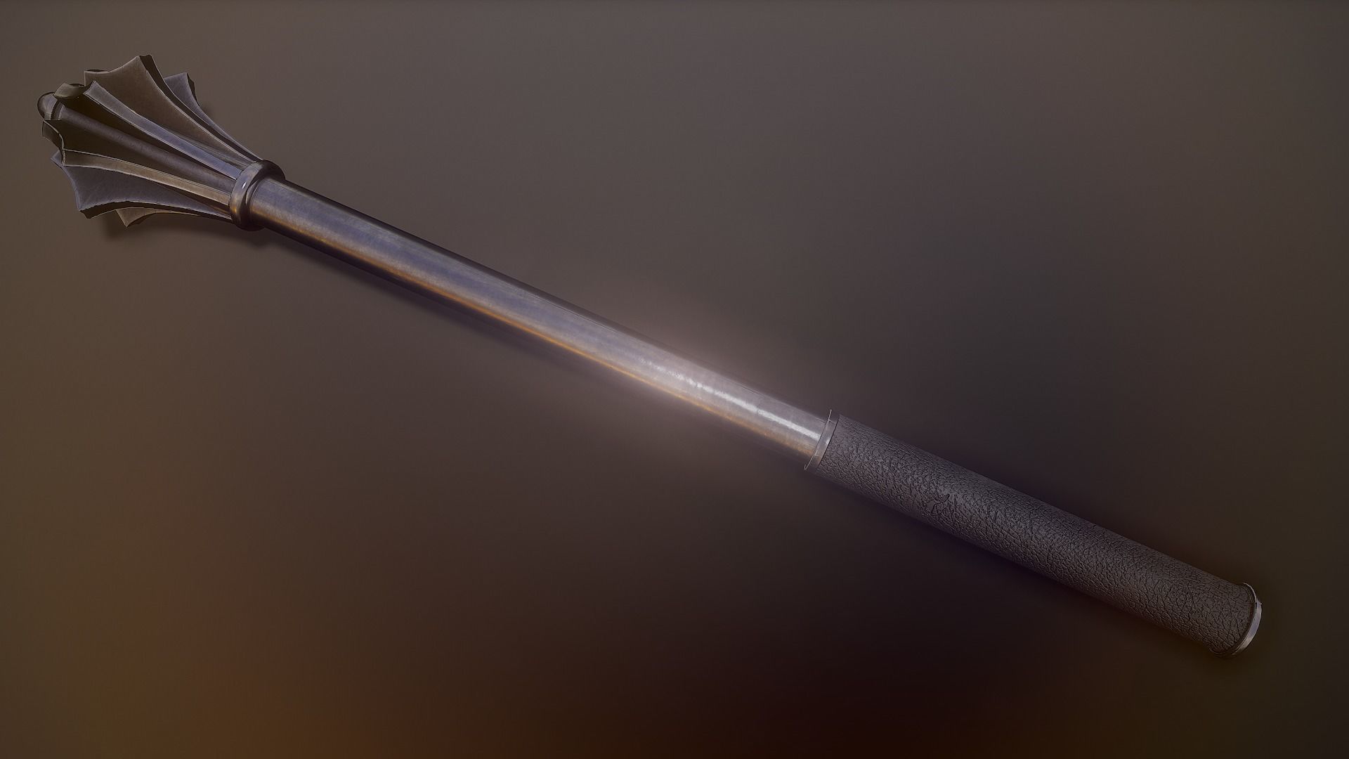 14th Century Mace Low-poly 3D model_3