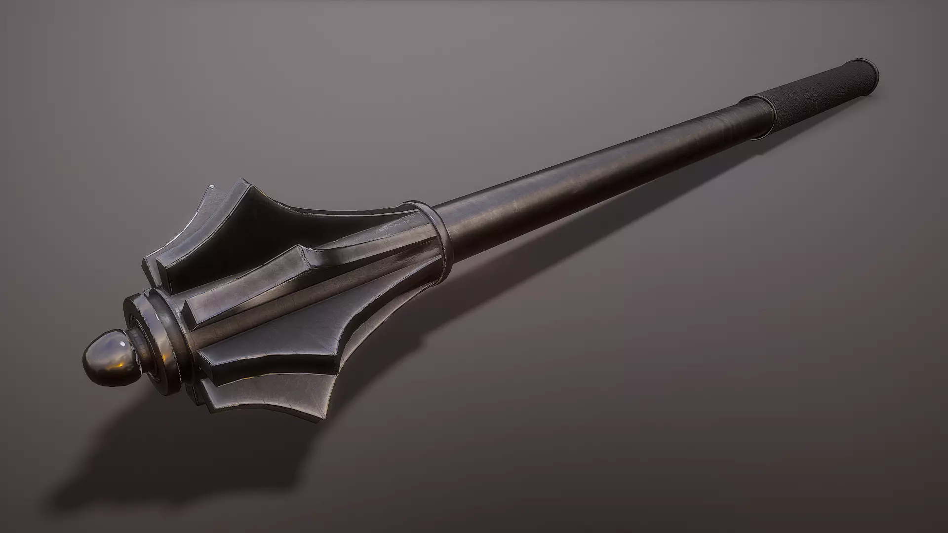 14th Century Mace Low-poly 3D model_0
