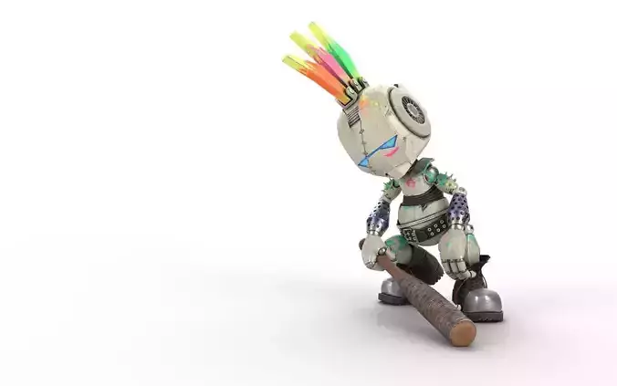 Robo Punk Low-poly 3D model