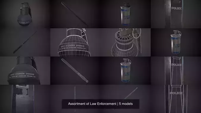 Assortment of Law Enforcement 3D Model Collection