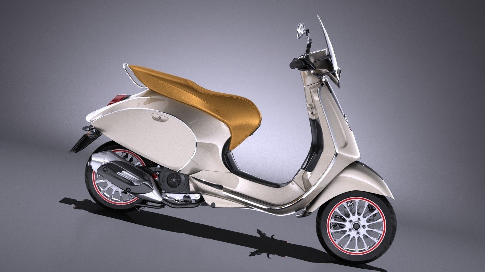 Generic Retro Scooter 2017 3D model_6