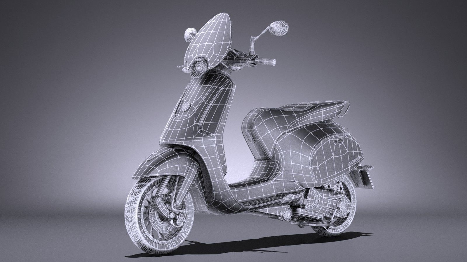 Generic Retro Scooter 2017 3D model_10