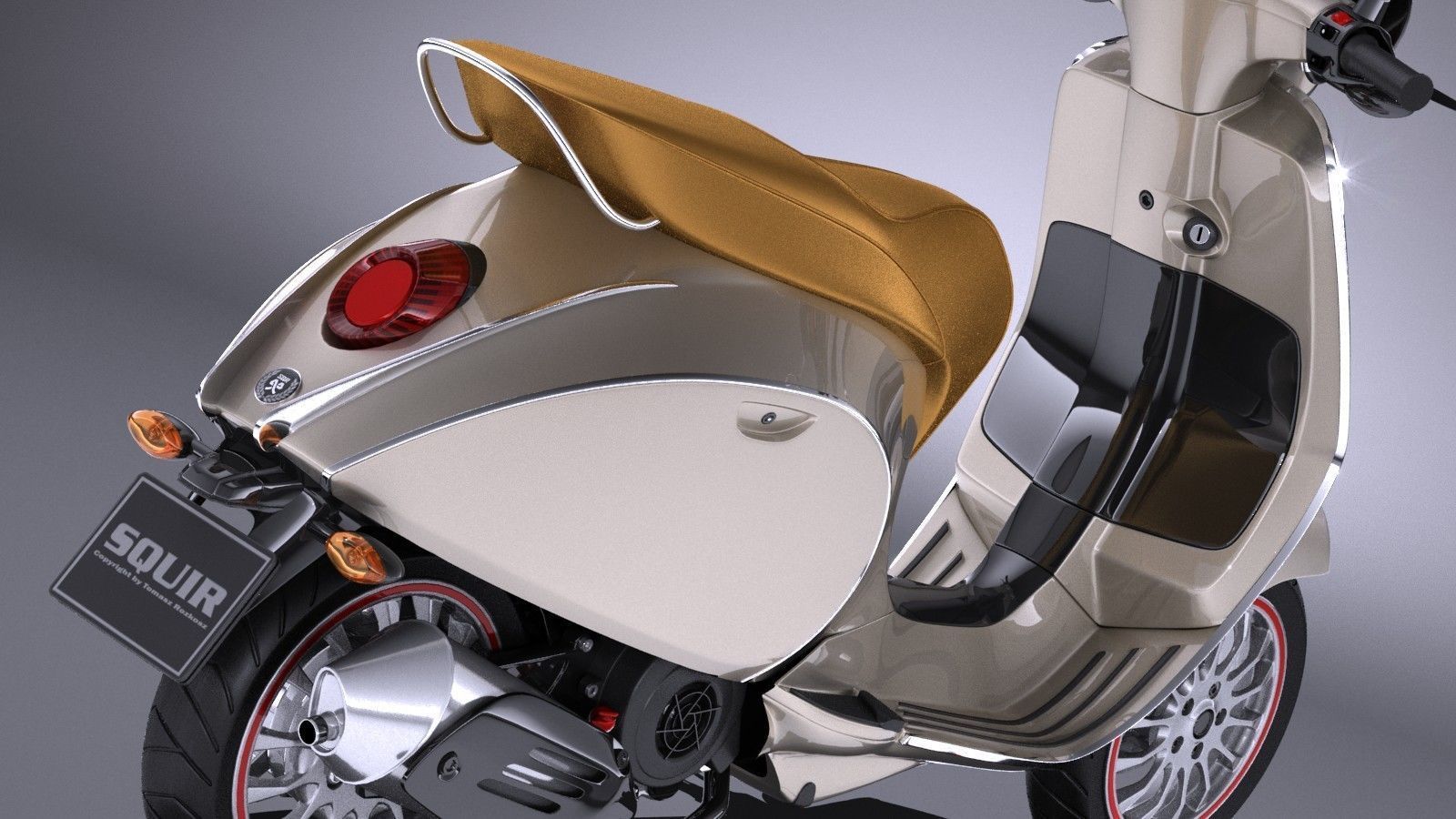 Generic Retro Scooter 2017 3D model_3