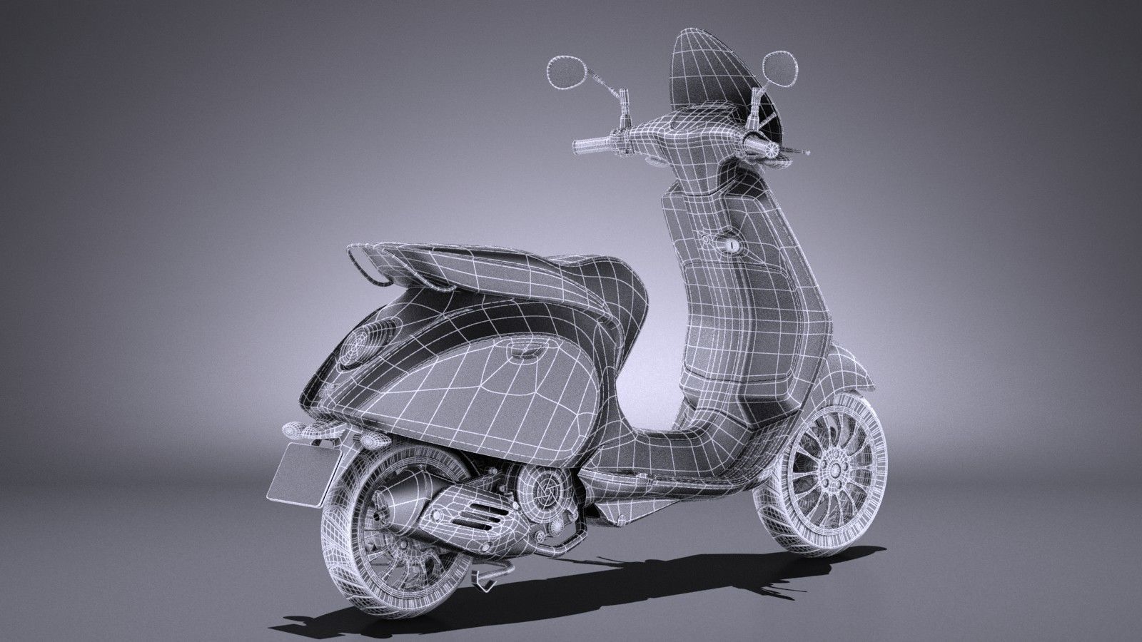 Generic Retro Scooter 2017 3D model_11