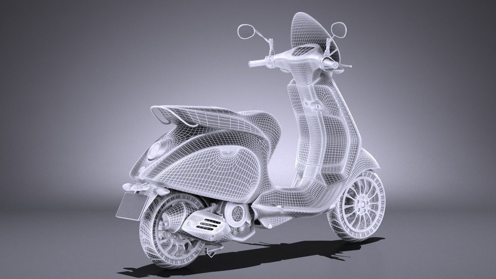 Generic Retro Scooter 2017 3D model_9
