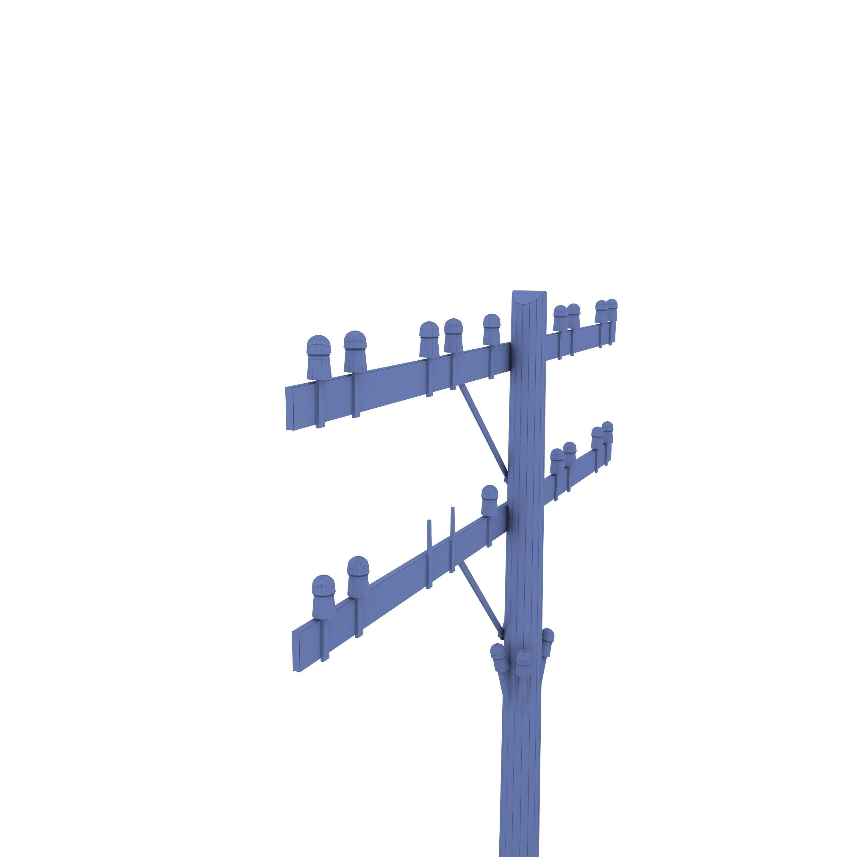 Electricity Pole 33 Low-poly 3D model_11