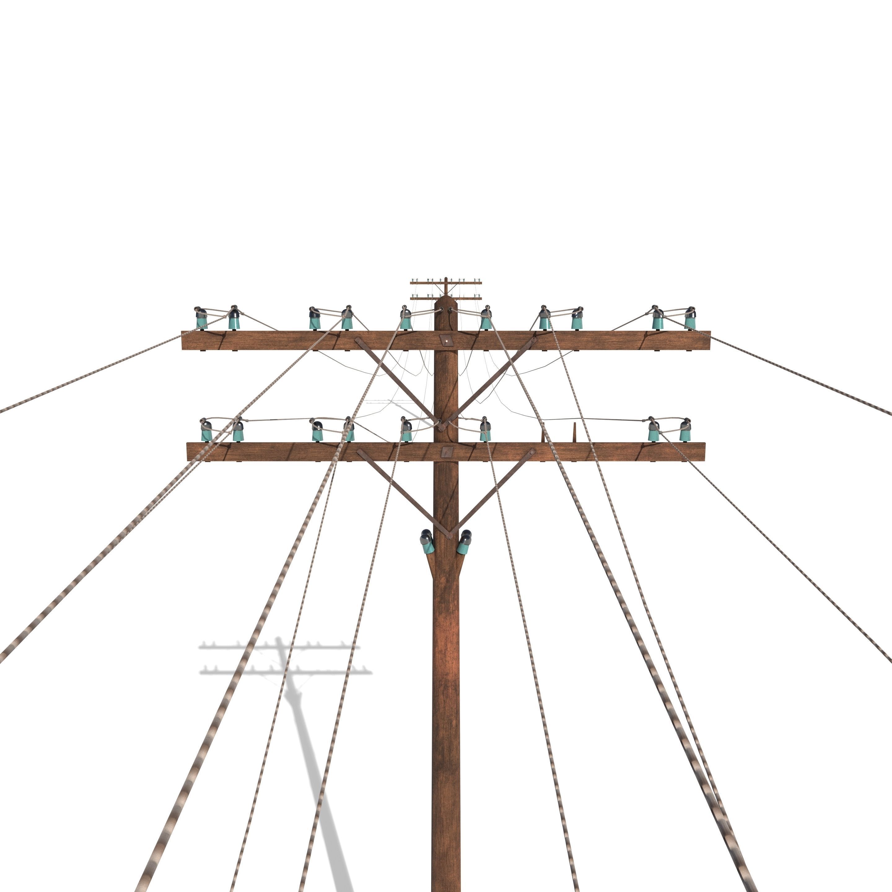 Electricity Pole 33 Low-poly 3D model_6