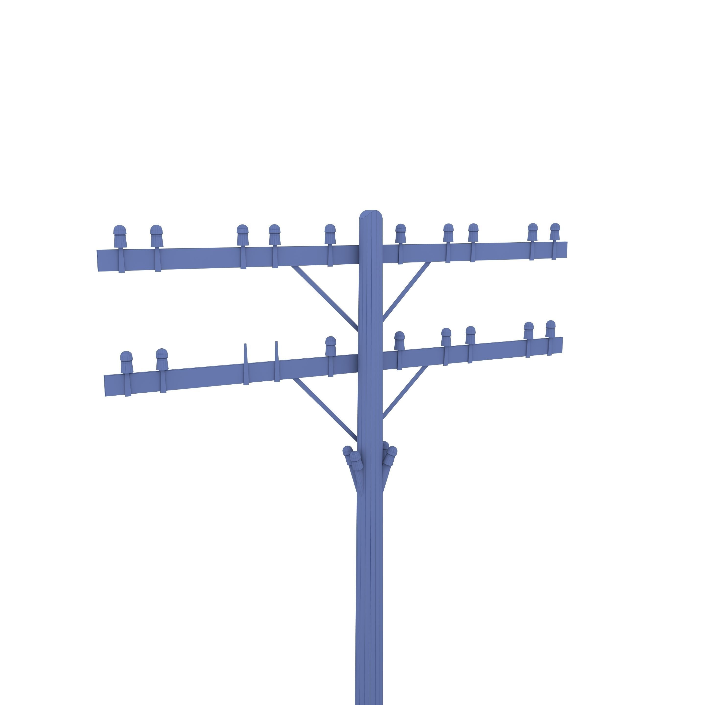 Electricity Pole 33 Low-poly 3D model_10