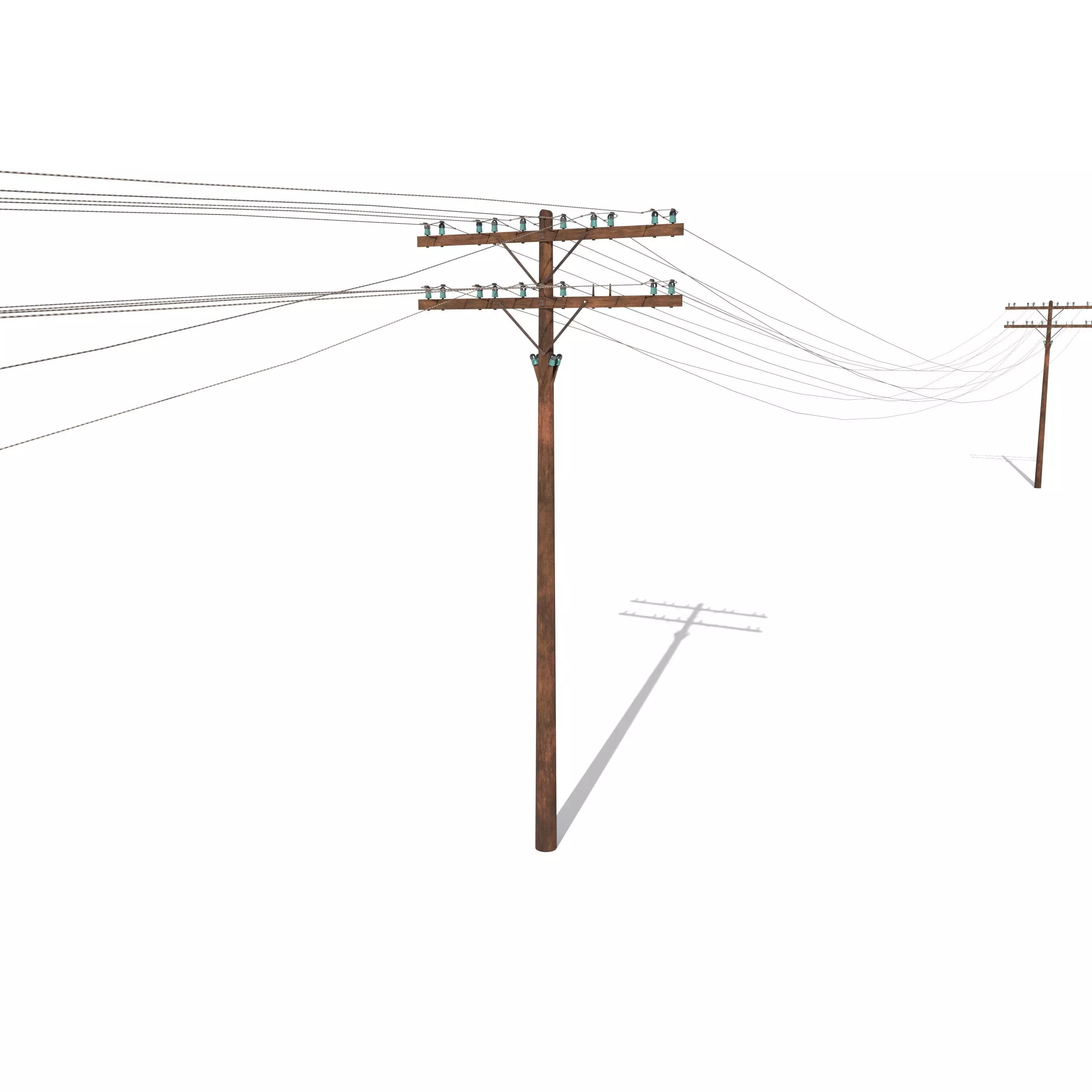 Electricity Pole 33 Low-poly 3D model_0