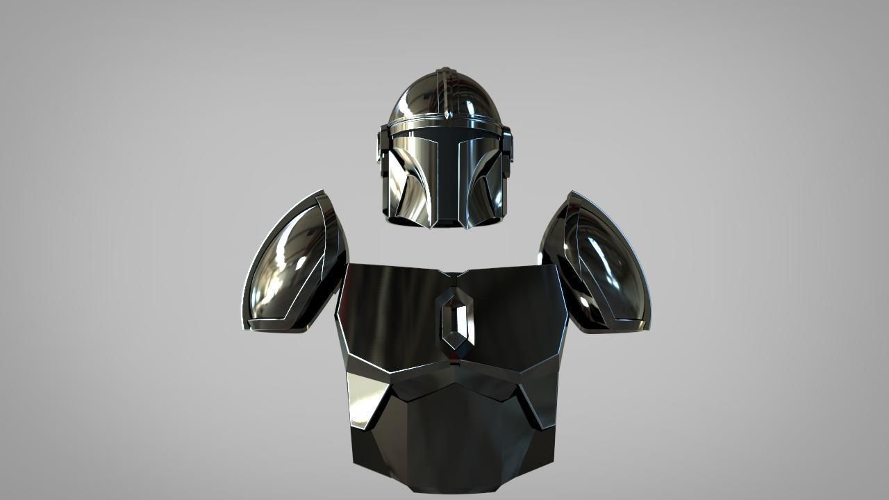 Full Beskar armor from The Mandalorian UPDATED 3D print model_2