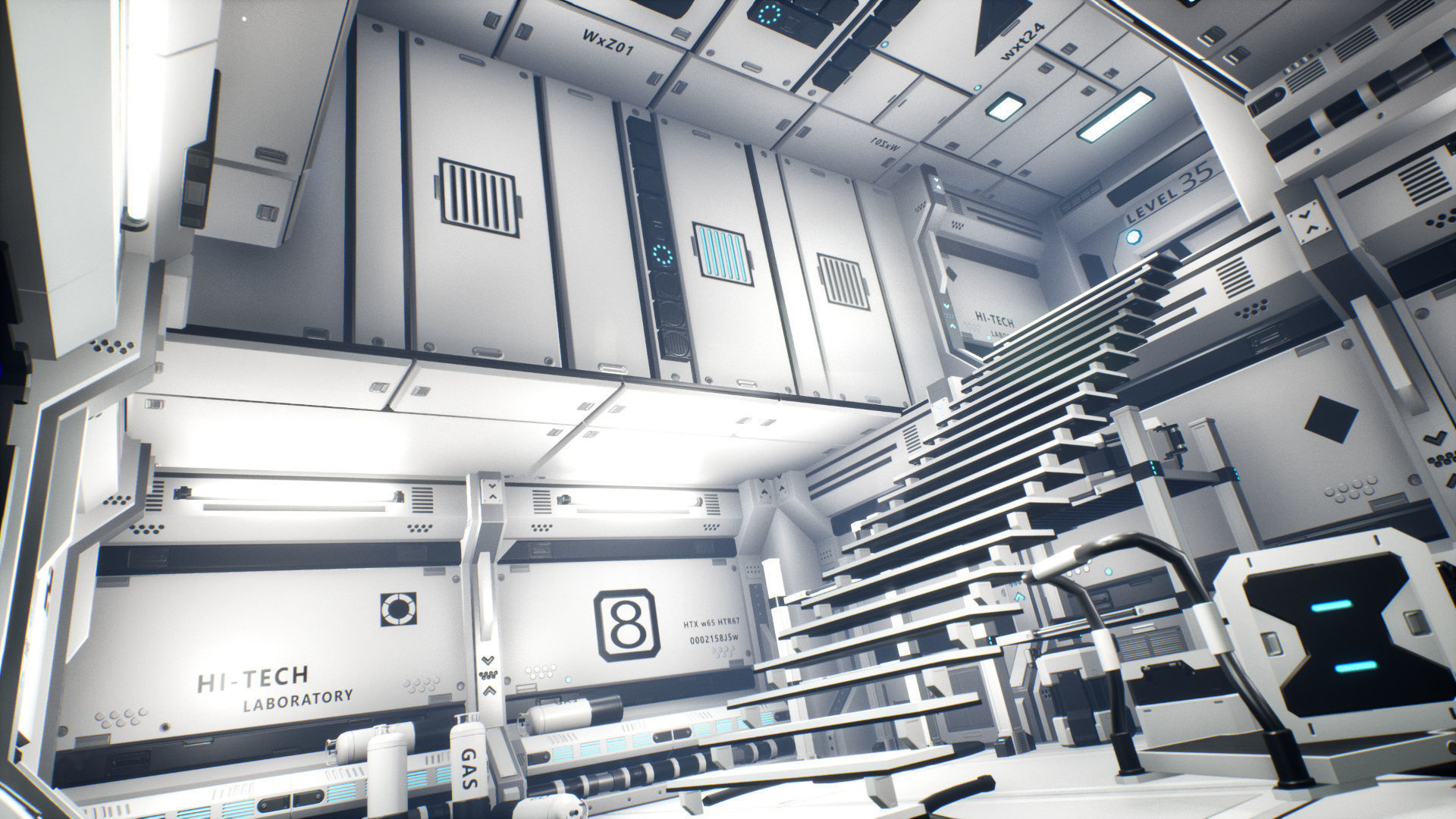 STYLIZED - Sci-Fi Corridor Packs Low-poly 3D model_42