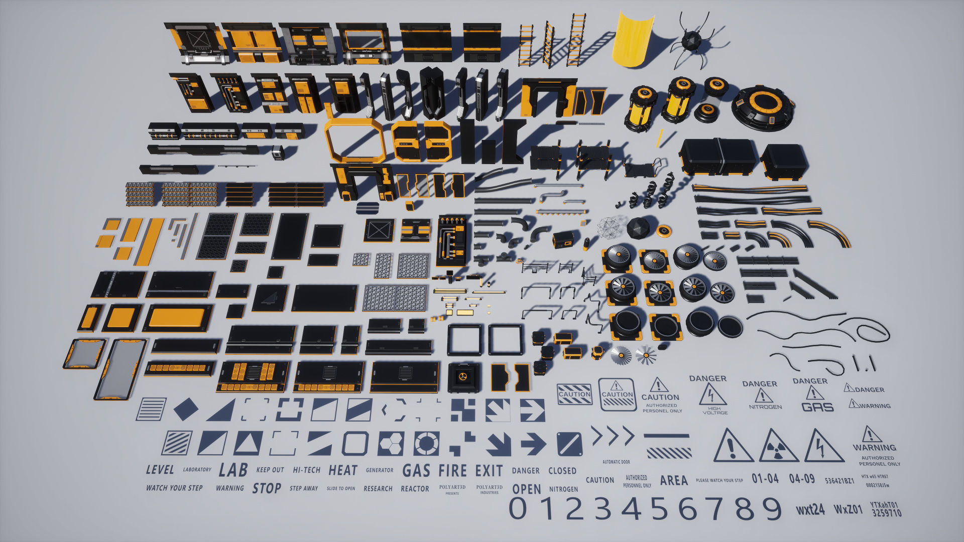STYLIZED - Sci-Fi Corridor Packs Low-poly 3D model_50