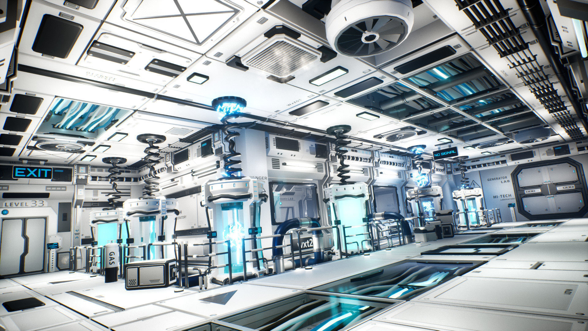 STYLIZED - Sci-Fi Corridor Packs Low-poly 3D model_4