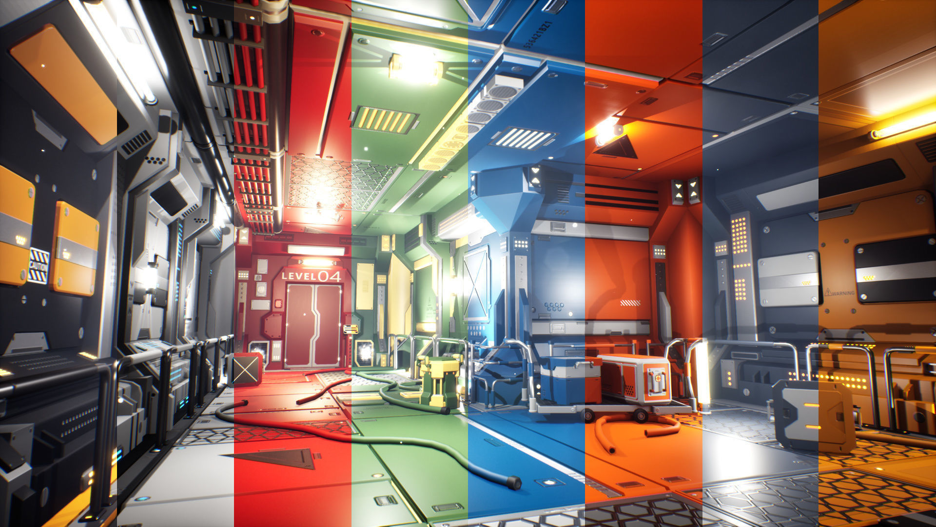 STYLIZED - Sci-Fi Corridor Packs Low-poly 3D model_40