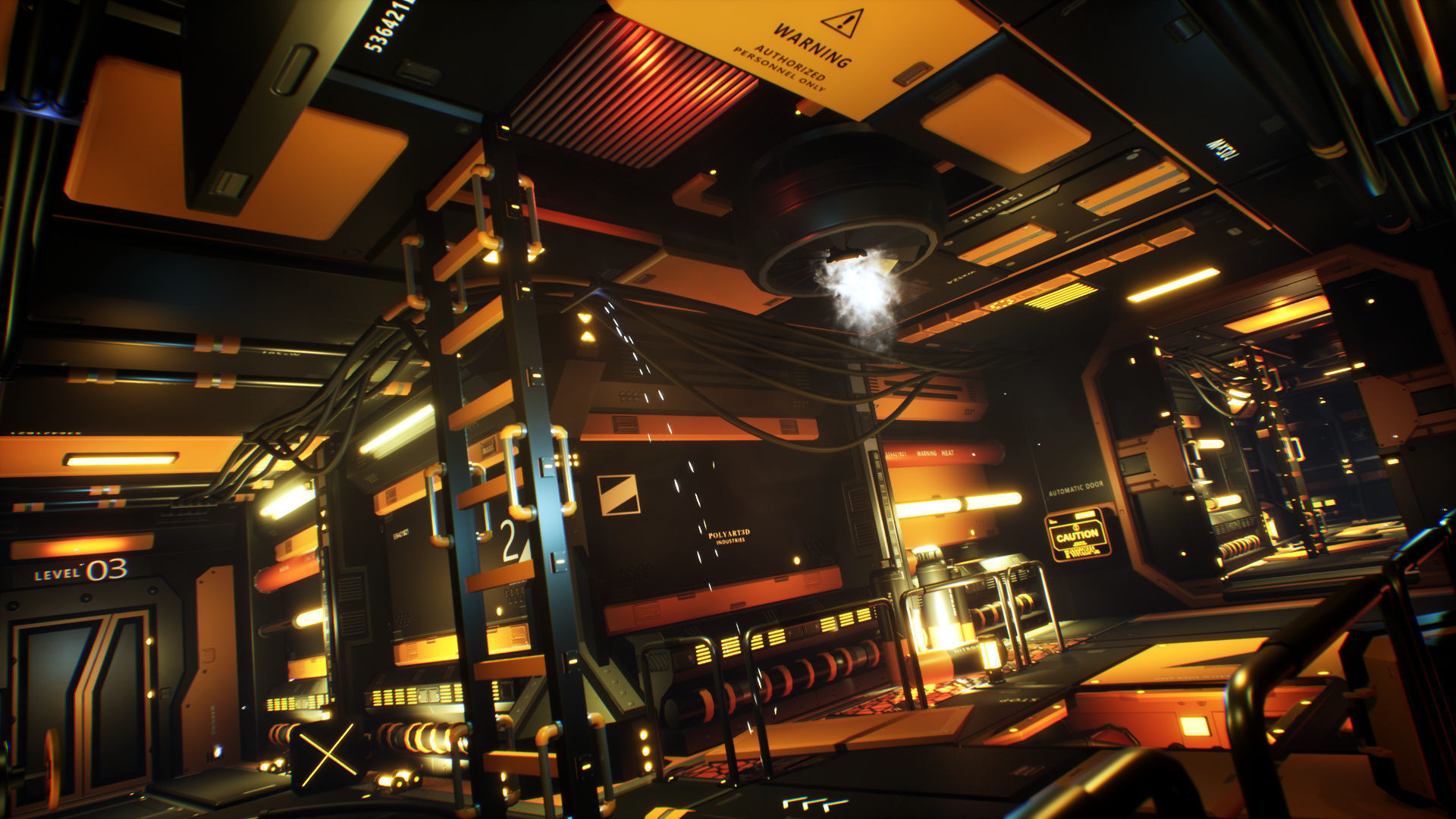 STYLIZED - Sci-Fi Corridor Packs Low-poly 3D model_31