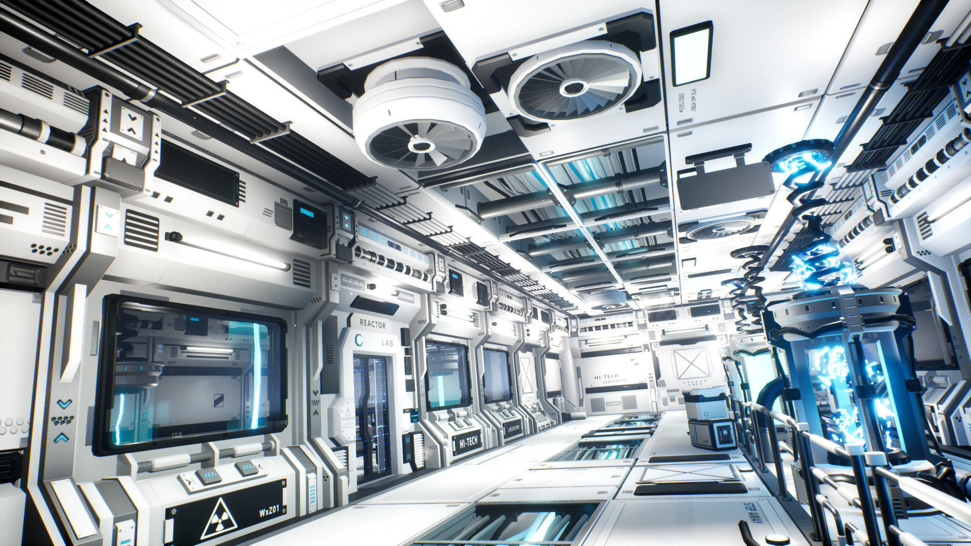 STYLIZED - Sci-Fi Corridor Packs Low-poly 3D model_45